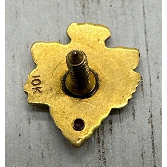 1940s WESTERN AIRLINES 10K Gold 5 Year Service Lapel Pin Ruby Indian Chief 3D - Picture 4 of 9